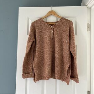 Shein Brown Orange Pull Over Sweater